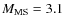 $M_{\rm MS}=3.1$