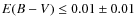 $E(B-V)\leq0.01\pm0.01$