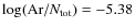 $\log ({\rm Ar}/N_{\rm tot})=-5.38$
