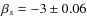$\beta_s = -3 \pm 0.06$