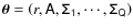 $\vec{\theta} = \left(r, \tens{A}, \tens{\Sigma_1}, \cdots,
\tens{\Sigma_Q}\right)$