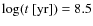 $\rm log({\it t}~[yr]) = 8.5$