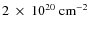 $\rm 2~\times~10^{20}~cm^{-2}$