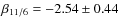 $\beta_{11/6} = -2.54\pm0.44$