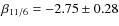 $\beta_{11/6} = -2.75\pm0.28$