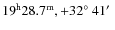 $\rm 19^{h} 28.7^{m}, +32\hbox{$^\circ$ }41\hbox{$^\prime$ }$