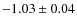 $-1.03\pm0.04$