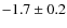 $-1.7\pm0.2$