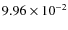 $9.96\times 10^{-2}$