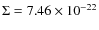 $\Sigma= 7.46 \times 10^{-22}$