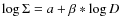 $\log \Sigma=a+\beta* \log D$