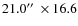 $21.0\hbox {$^{\prime \prime }$ }\times 16.6$