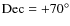 ${\rm Dec}= +70^{\circ}$