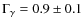 $\Gamma_{\gamma}=0.9 \pm 0.1$