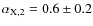 $\alpha_{{\rm X},2}=0.6\pm0.2$