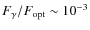 $F_{\gamma}/F_{\rm opt}\sim 10^{-3}$
