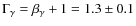 $\Gamma_{\gamma}=\beta_{\gamma}+1=1.3\pm0.1$