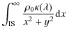 $\displaystyle \int_{\rm IS}^{\infty}\frac{\rho_0\kappa(\lambda)}{x^2+y^2}{\rm d}x$