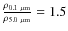 $\frac{\rho_{0.1~\mu{\rm m}}}{\rho_{5.0~\mu {\rm m}}} = 1.5$