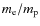 $m_{\rm e}/m_{\rm p}$
