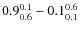 $ 0.9_{\rm0.6}^{ 0.1}- 0.1_{\rm0.1}^{ 0.6}$