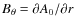 $B_\theta = \partial A_0/\partial r$