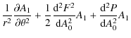 $\displaystyle \frac{1}{r^2}\frac{\partial A_1}{\partial \theta^2}+\frac{1}{2}\frac{{\rm d}^2F^2}{{\rm d}A_0^2}A_1+ \frac{{\rm d}^2P}{{\rm d}A_0^2} A_1$