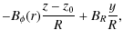 $\displaystyle -B_\phi(r)\frac{z-z_0}{R}+B_R\frac{y}{R},$