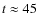 $t\approx 45$