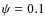 $\psi =0.1$