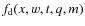 $f_{\rm d}(x, w, t, q, m)$