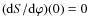 $({\rm d}S/{\rm d}\varphi)(0)=0$