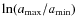$\ln (a_{\rm max}/a_{\rm min})$