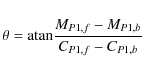 \begin{displaymath}\theta={\rm atan}\frac{M_{P1,f}-M_{P1,b}}{C_{P1,f}-C_{P1,b}}
\end{displaymath}