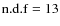 ${\rm n.d.f}=13$