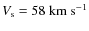 $V_{\rm s} = 58~{\rm km~s}^{-1}$