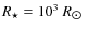 $R_{\star}=10^3~R_{\hbox{$\odot$ }}$