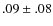 $.09\pm.08$