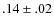 $.14\pm.02$