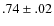 $.74 \pm.02 $