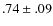 $.74\pm.09$