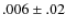 $.006\pm.02 $