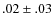 $.02\pm.03 $