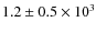 $1.2\pm 0.5\times 10^3$