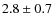 $2.8 \pm 0.7$
