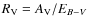 $R_{\rm V} = A_{\rm V}/E_{B-V}$