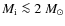 $M_{\rm i} \la 2 ~M_\odot$