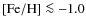 $\rm [Fe/H] \la -1.0$