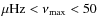 $\mu {\rm Hz }< \nu_{\rm max} < 50$