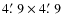 $4\hbox{$.\mkern-4mu^\prime$ }9\times4\hbox{$.\mkern-4mu^\prime$ }9$